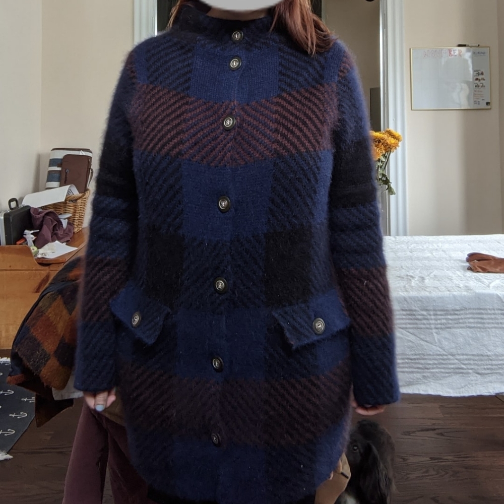 Vintage plaid jacket sweater